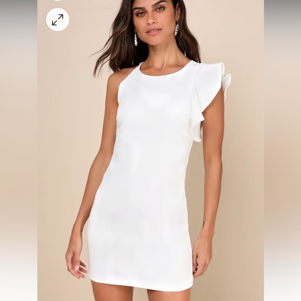 Dinah White One-Shoulder Dress